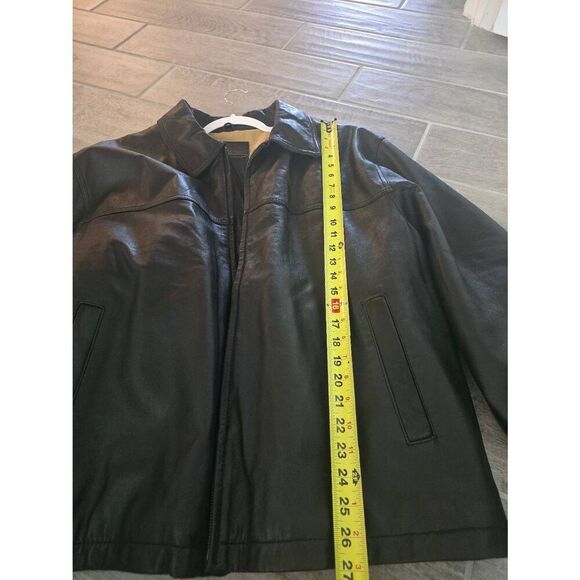 Mens Vintage Original Authentic Classic James Dean Black Leather Jacket Size XXL - Picture 6 of 10